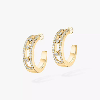 [Dawnora Jewelry]Diamond Pave_ Hoop Earrings Move