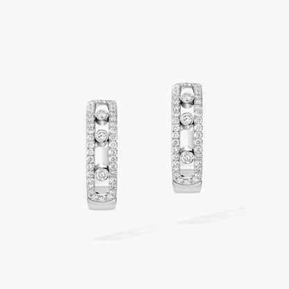 [Dawnora Jewelry]Diamond Pave_ Hoop Earrings Move