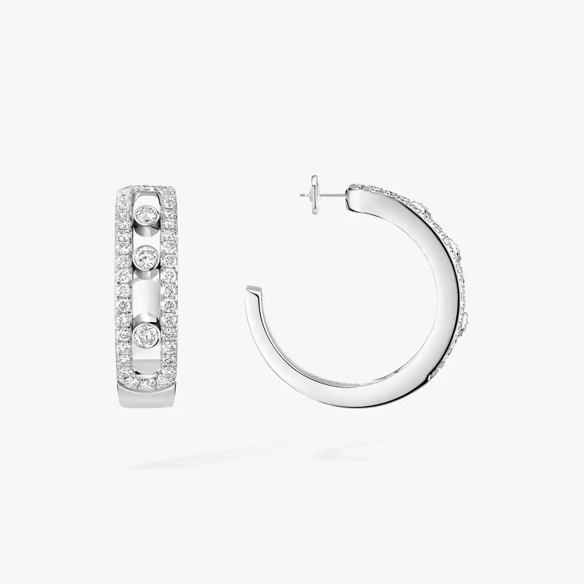 [Dawnora Jewelry]Diamond Pave_ Hoop Earrings Move