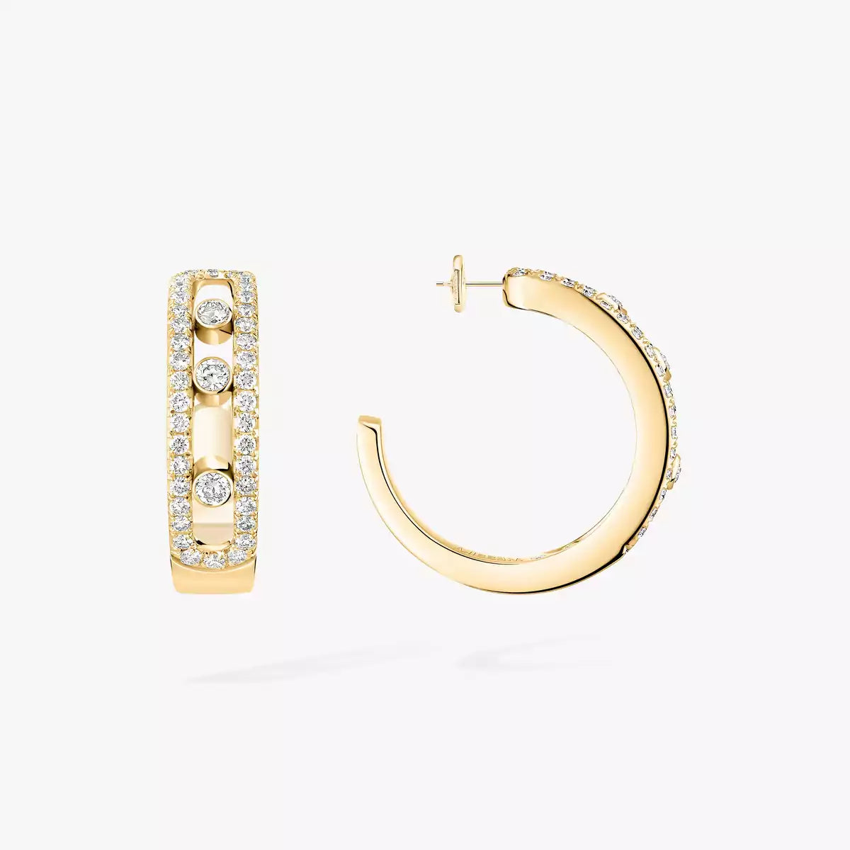 [Dawnora Jewelry]Diamond Pave_ Hoop Earrings Move