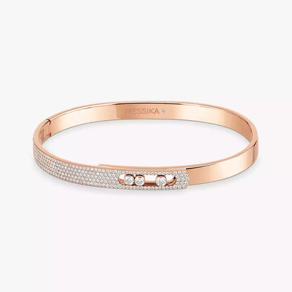 [Dawnora Jewelry]Move Noa Rose Gold Pavé Diamond Bangle Bracelet