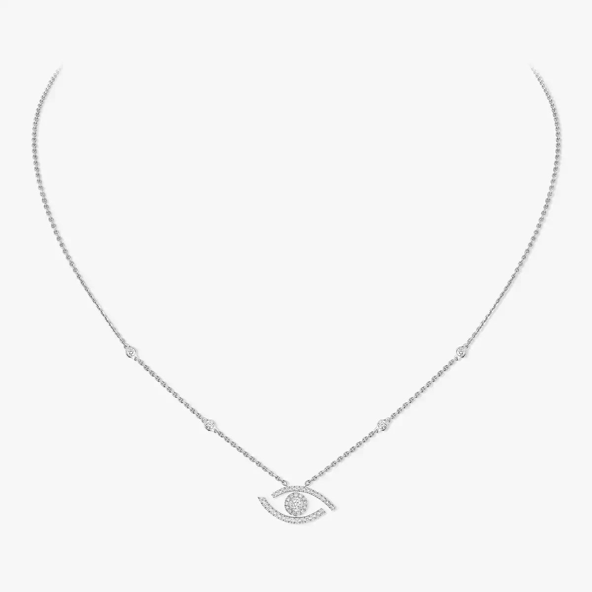 [Dawnora Jewelry]Pave_ Diamond Necklace Lucky Eye