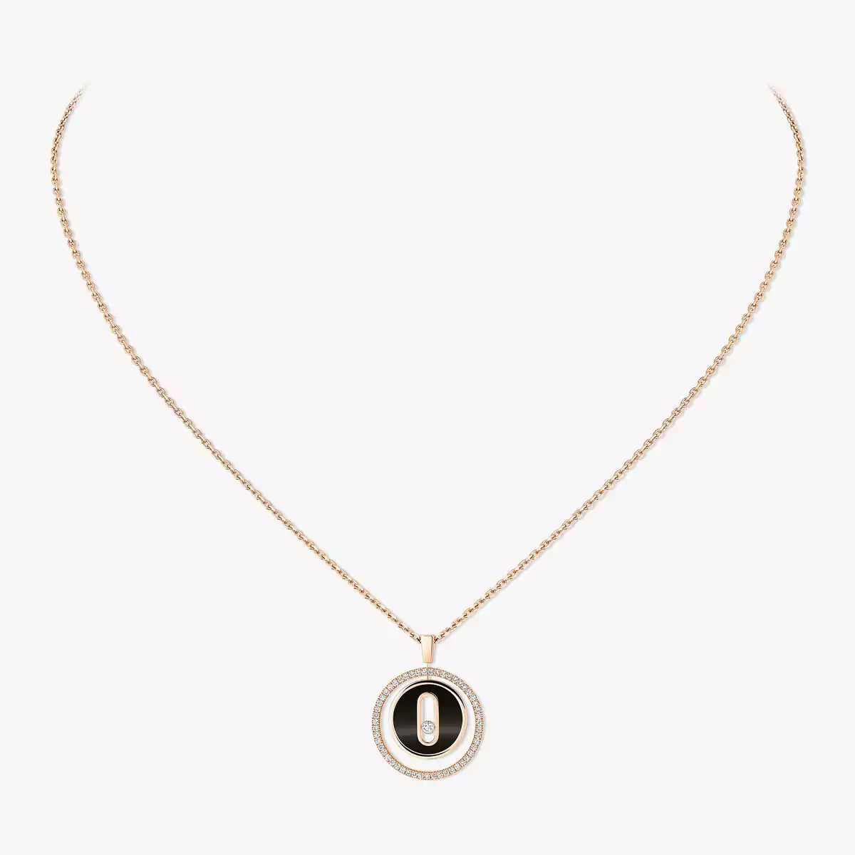 [Dawnora Jewelry]Lucky Move Diamond Necklace in Rose Gold and White Mother-of-Pearl