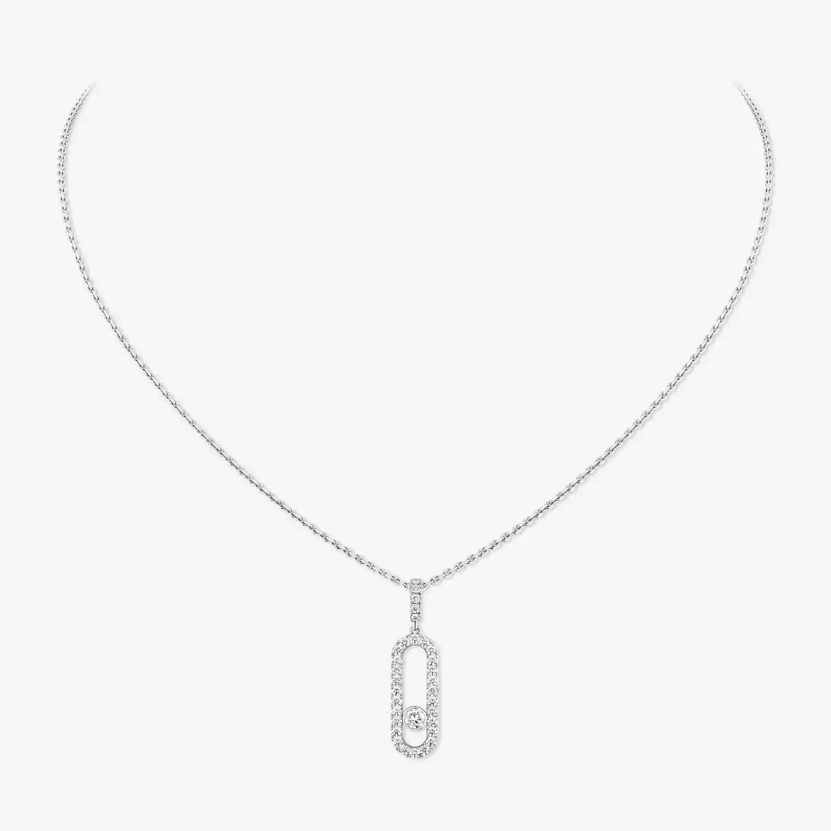 [Dawnora Jewelry]Move Uno Diamond Necklace in Rose Gold