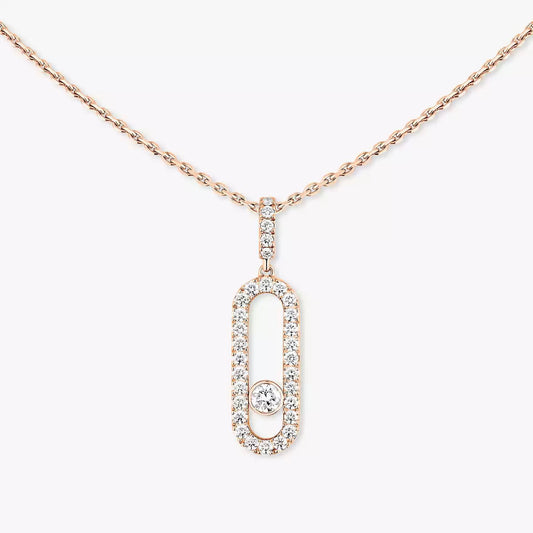 [Dawnora Jewelry]Move Uno Diamond Necklace in Rose Gold