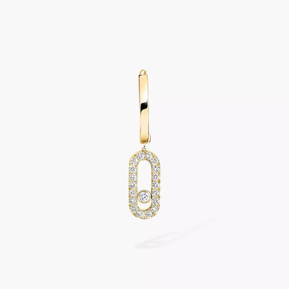 [Dawnora Jewelry]Move Uno Single Diamond Hoop Earring