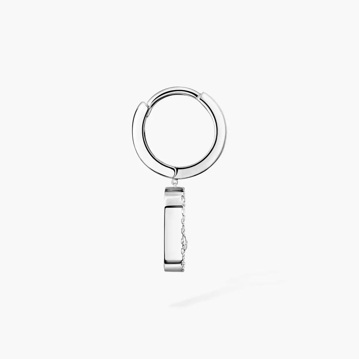 [Dawnora Jewelry]Move Uno Single Diamond Hoop Earring