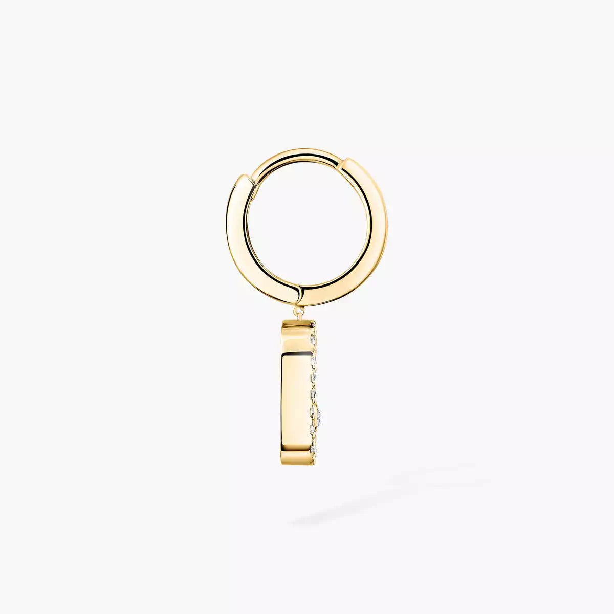 [Dawnora Jewelry]Move Uno Single Diamond Hoop Earring