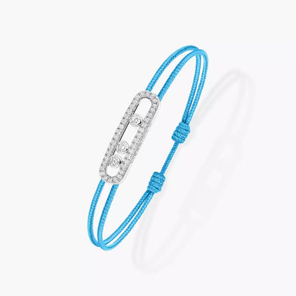 [Dawnora Jewelry]MK Care(s) pink cord pavé bracelet