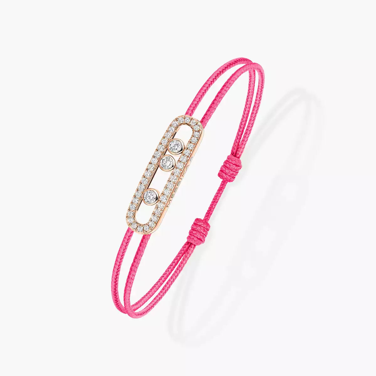 [Dawnora Jewelry]MK Care(s) pink cord pavé bracelet