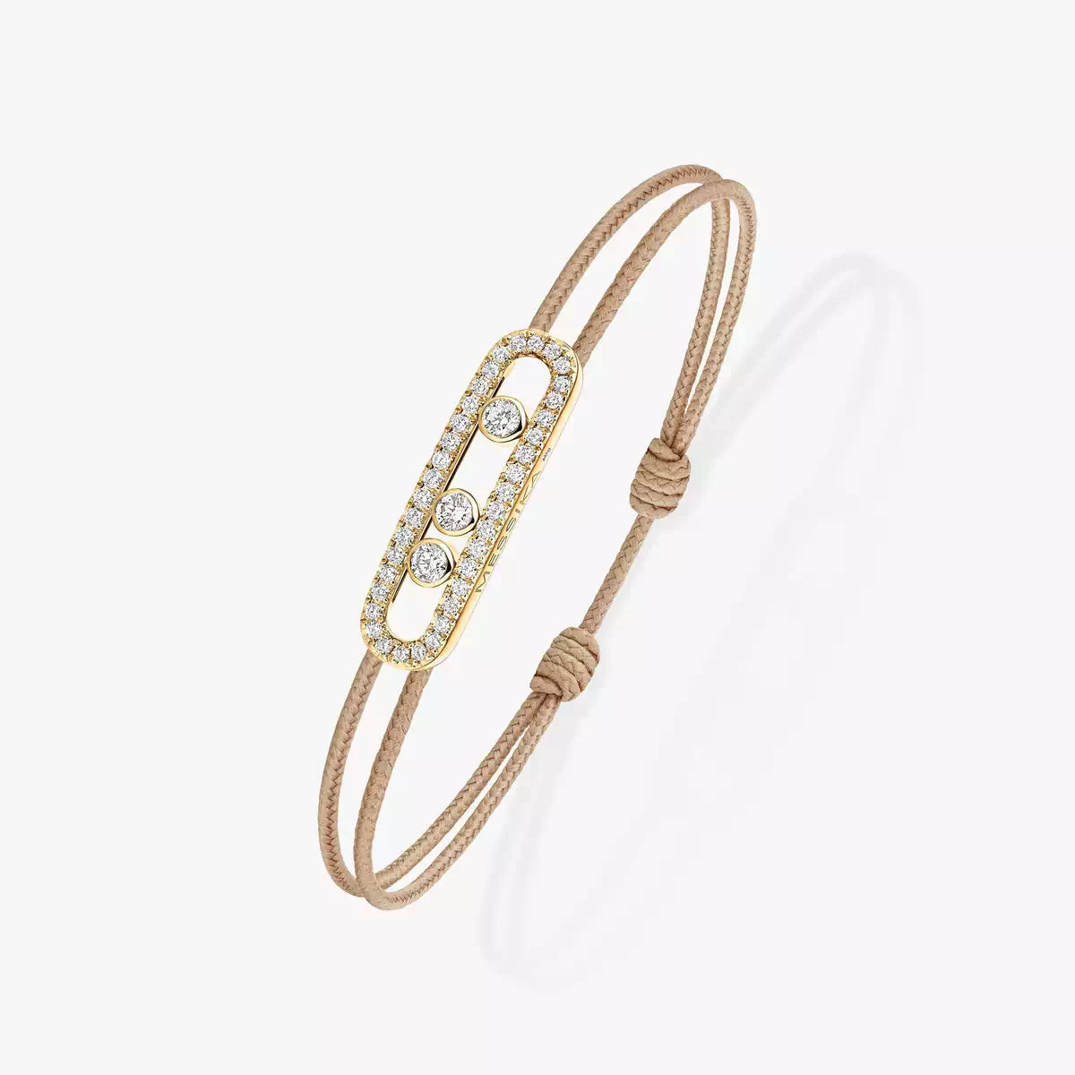 [Dawnora Jewelry]MK Care(s) pink cord pavé bracelet