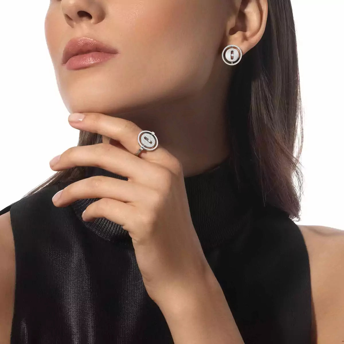 [Dawnora Jewelry]Lucky Move Diamond Earrings