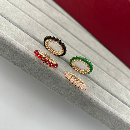 [Dawnora Jewelry]PYRAMID COLORED STONE STUD RING
