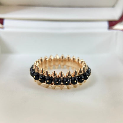 [Dawnora Jewelry]BLACK BEAD STUD RING