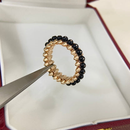 [Dawnora Jewelry]BLACK BEAD STUD RING