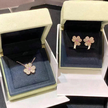 [Dawnora Jewelry]FRIVOLE ROSE GOLD FLOWER DIAMOND NECKLACE