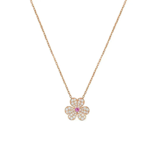 [Dawnora Jewelry]FRIVOLE ROSE GOLD FLOWER DIAMOND NECKLACE