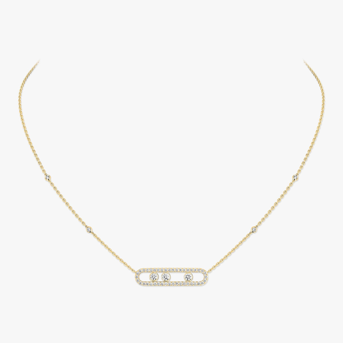 [Dawnora Jewelry] Move Pave_ Rose Gold Diamond Necklace