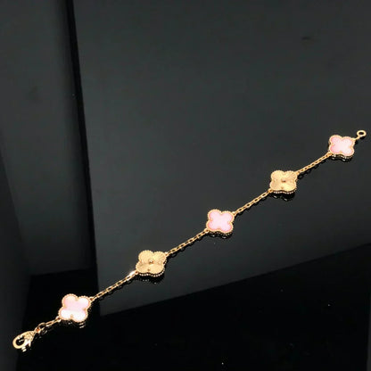 [Dawnora Jewelry] CLOVER 5 MOTIFS  PINK MOP BRACELET COLLECTION