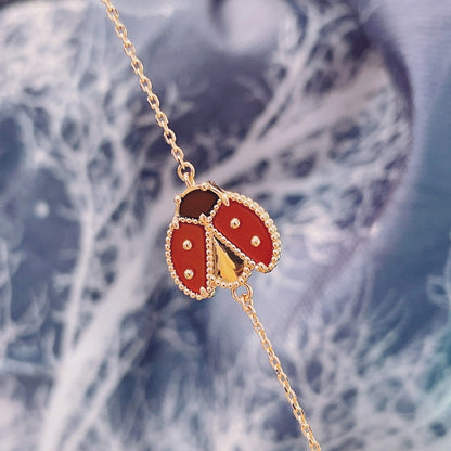 [Dawnora Jewelry]LUCKY SPRING 1 MOTIF PINK GOLD BRACELET